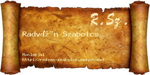 Radván Szabolcs névjegykártya