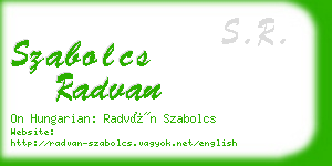 szabolcs radvan business card